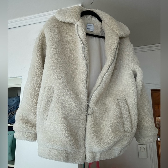 Off white faux fur Sherpa coat / jacket - Picture 4 of 4